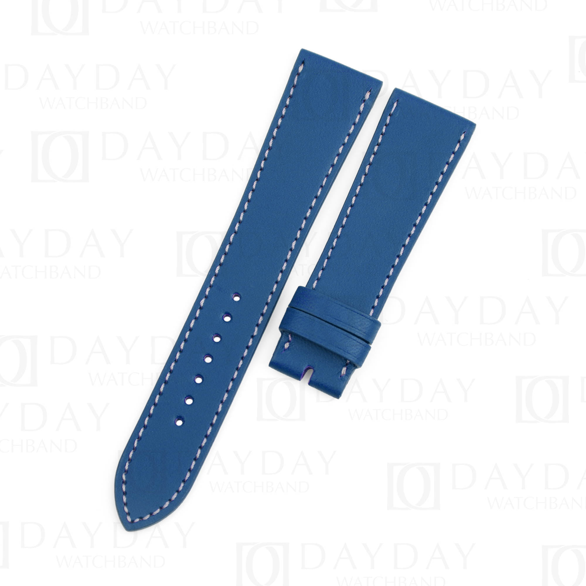 Custom handmade Single tour replacement blue calfskin leather watchbands for Hermes strap
