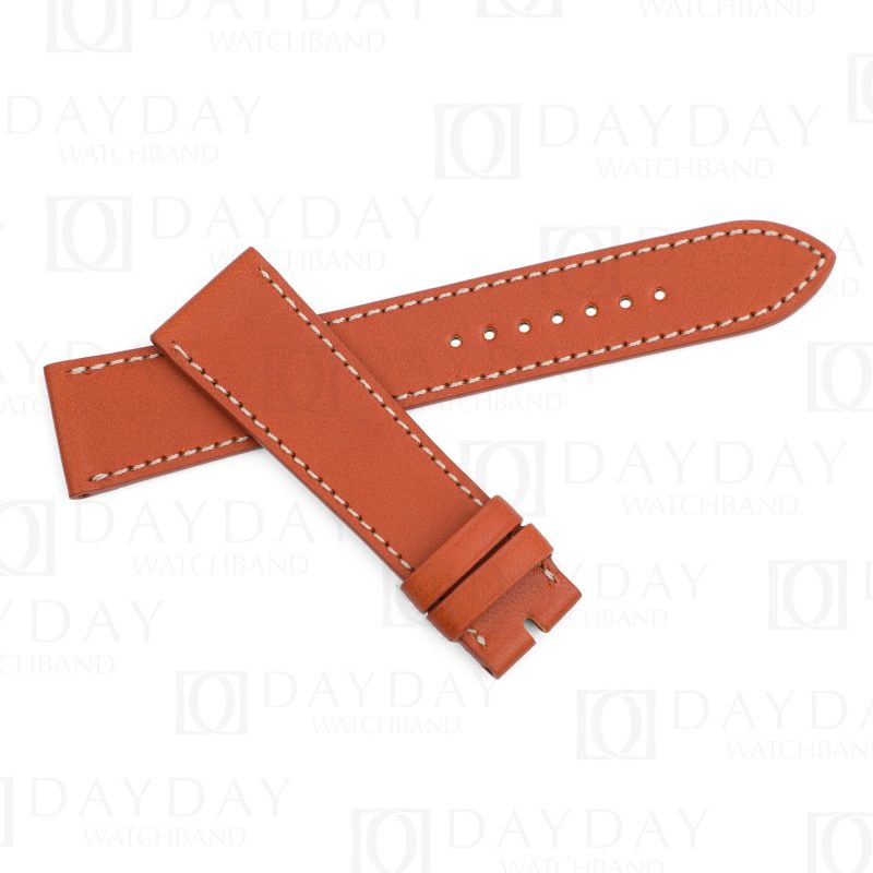 Custom handmade Single tour replacement brown calfskin leather watchbands for Hermes strap