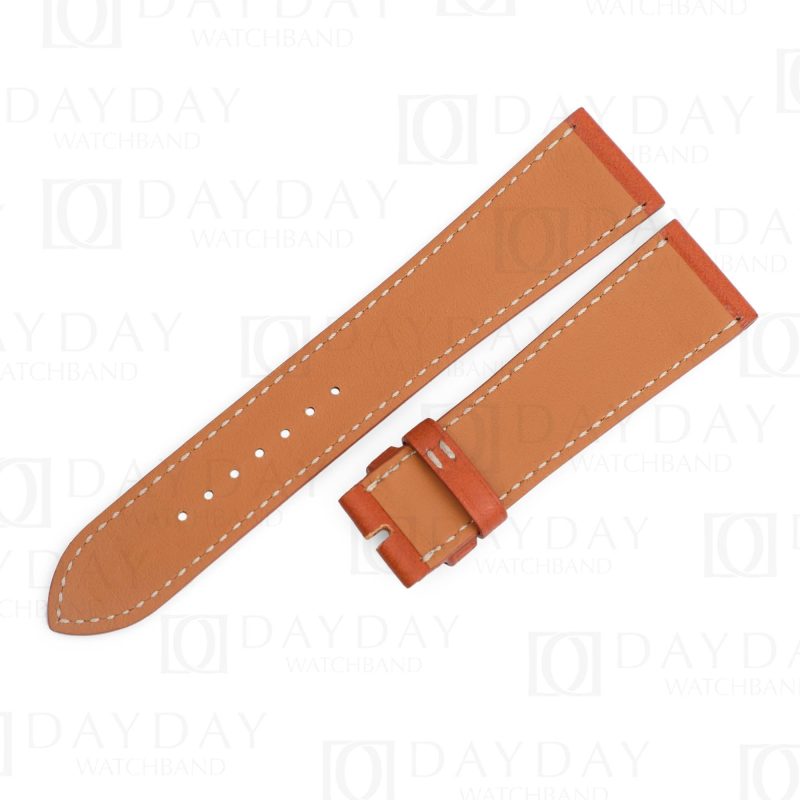 Custom handmade Single tour replacement brown calfskin leather watchbands for Hermes strap