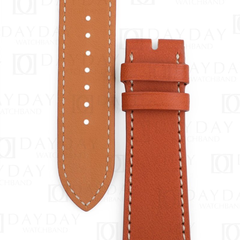 Custom handmade Single tour replacement brown calfskin leather watch bands for Hermes straps
