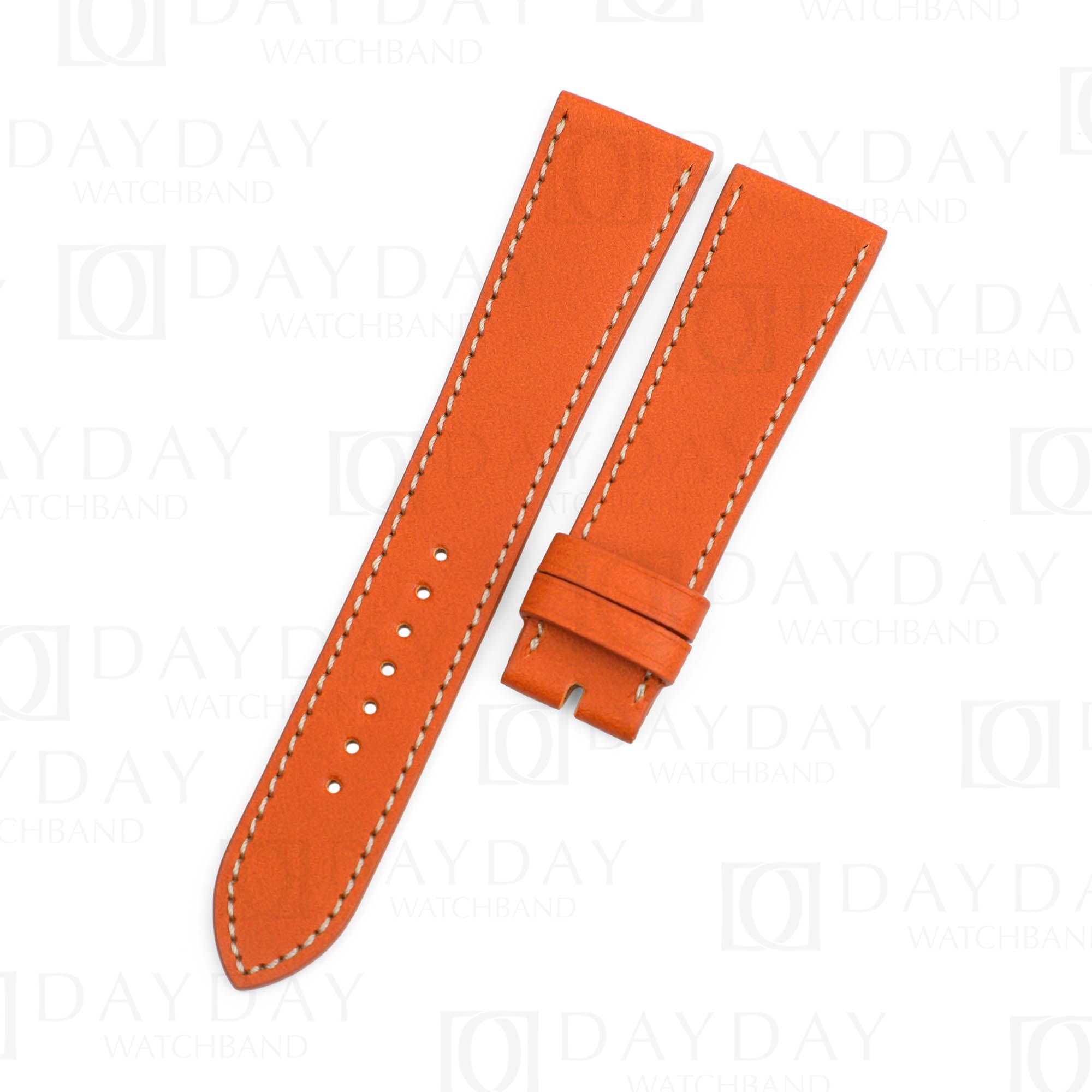 Custom handmade Single tour orange replacement orange calfskin leather watchbands for Hermes straps