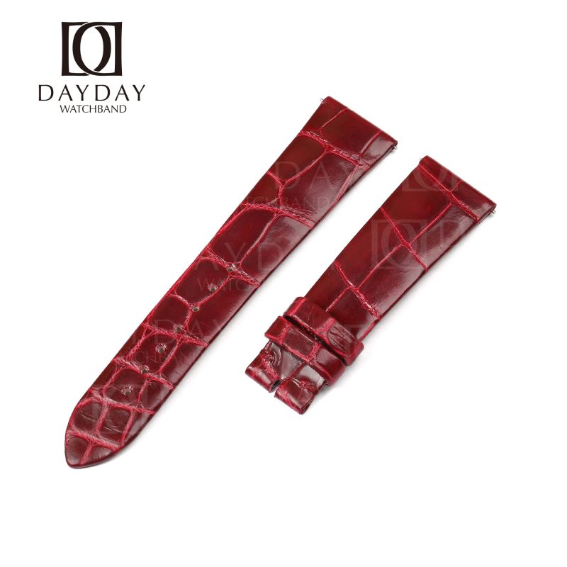 Custom handmade alligator Red leather watchband for Grand Seiko straps (1)