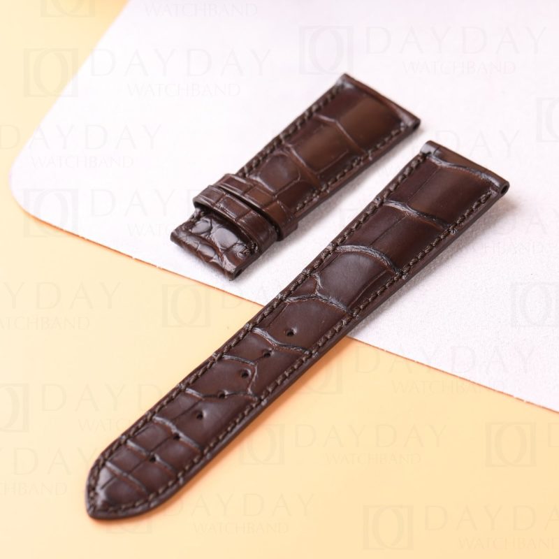 Custom handmade alligator brown leather watch bands for Grand Seiko strap