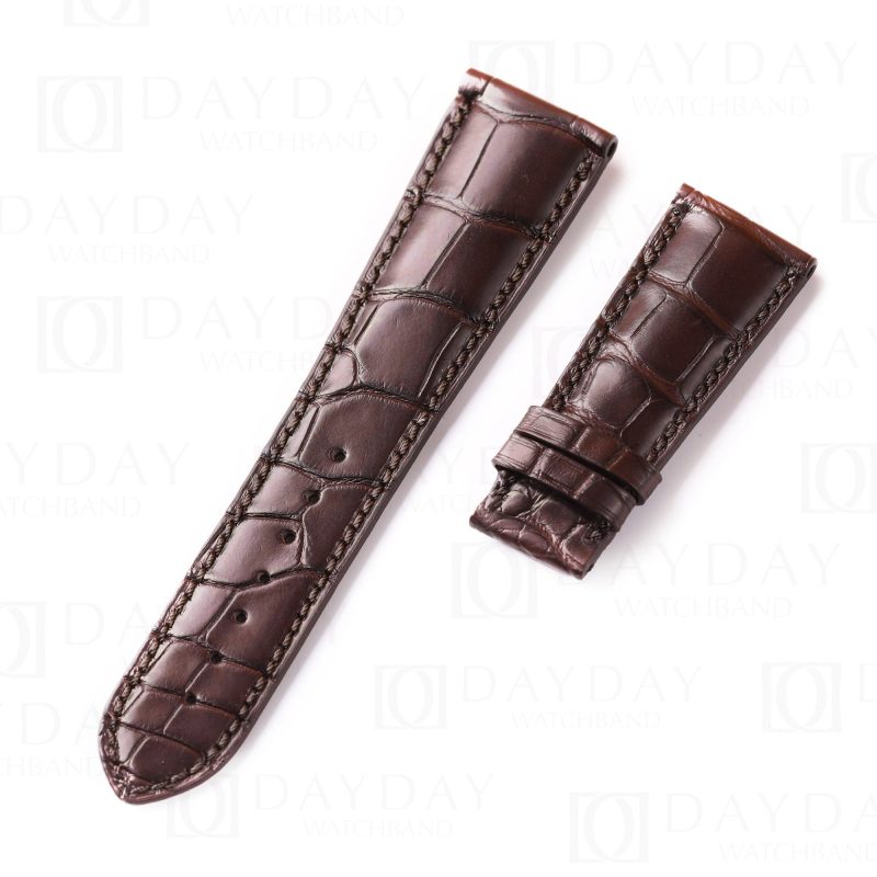 Custom handmade alligator brown leather watch bands for Grand Seiko strap