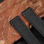 Custom handmade double tour epsom Black leather strap replacement watch band for Hermes Cape cod, Heure H, Arceau watch (2)