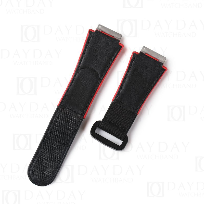Custom handmade replacement rubber nylon canvas watch band for Richard Miller straps replacement