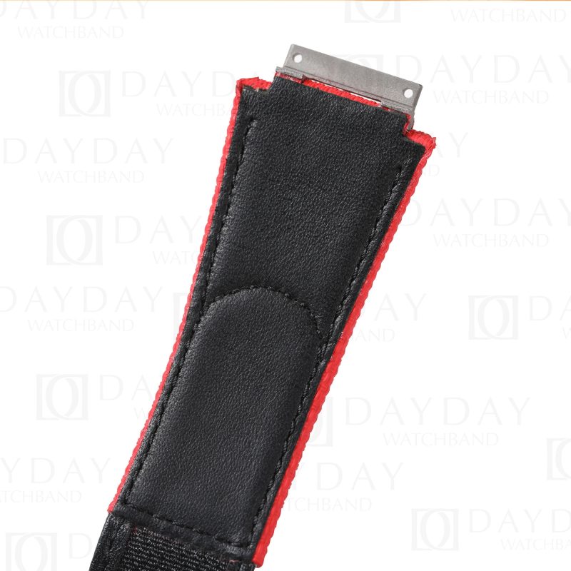 Custom handmade replacement rubber nylon canvas watchband for Richard Miller strap replacement
