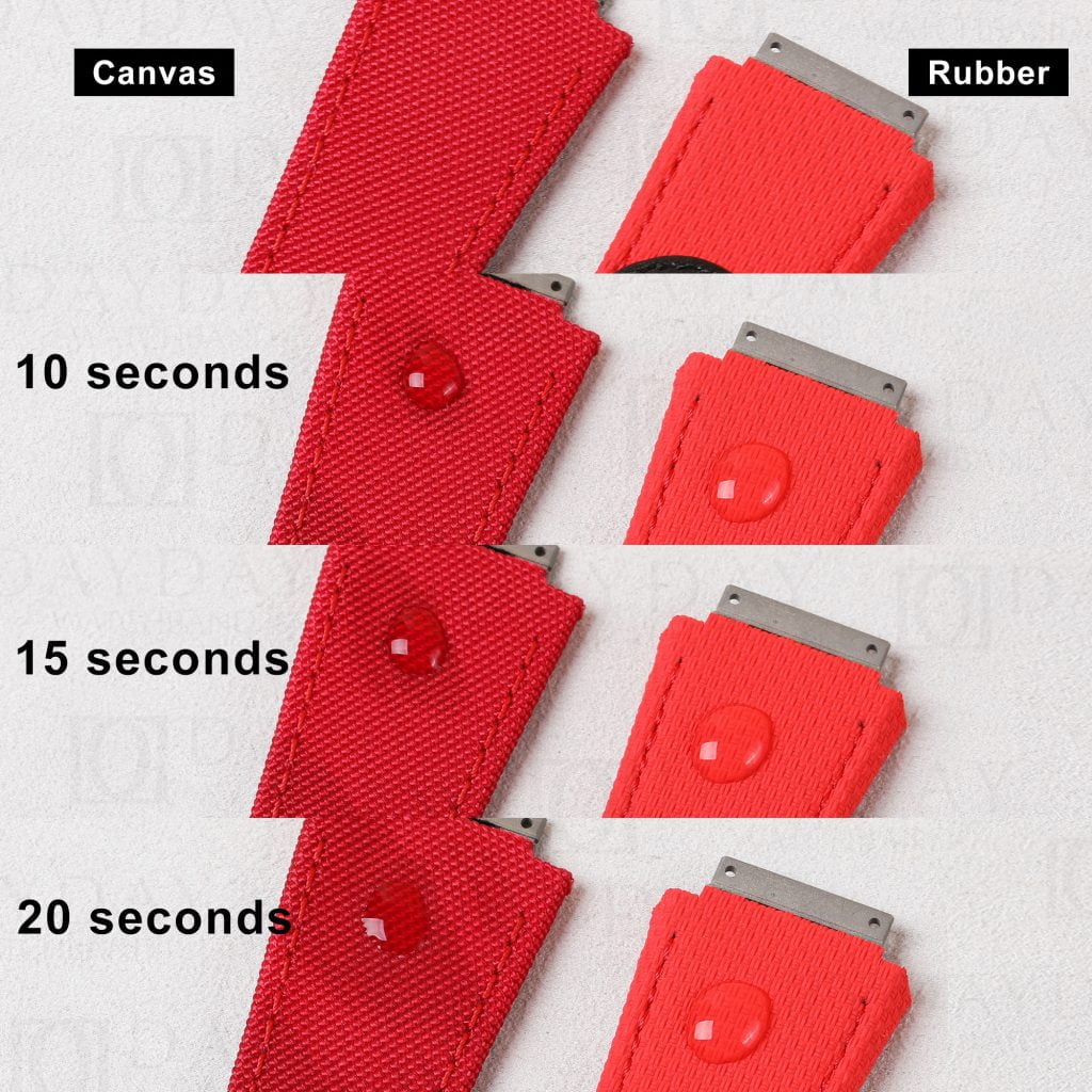 Custom handmade rubber canvas watchbands for Richard Miller strap