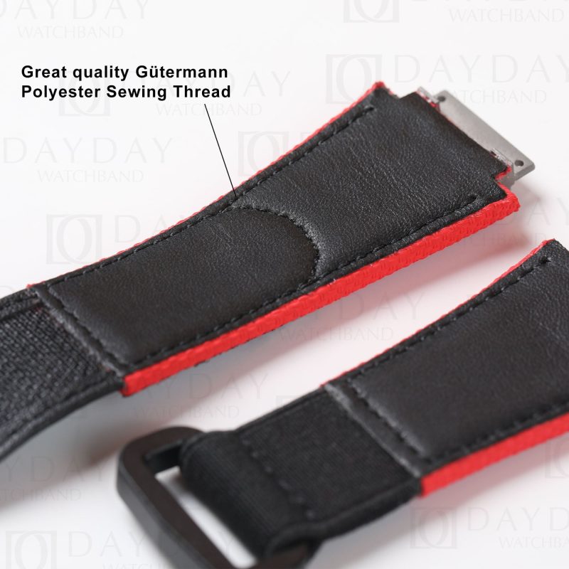 Custom handmade rubber nylon canvas watchband for Richard Miller strap