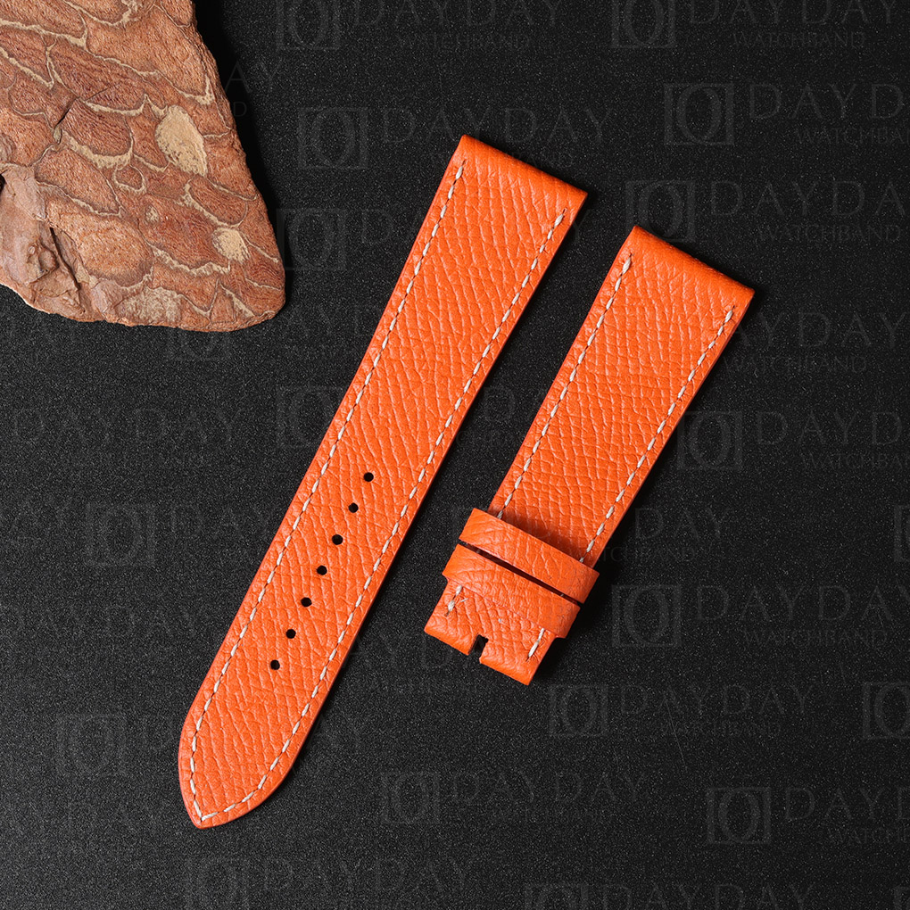Single wrap epsom leather watch strap for Hermes (Multi-colors) 11 Custom handmade single tour replacement Epsom leather sport band watchband for Hermes Cape Cod Heure H leather strap (1)