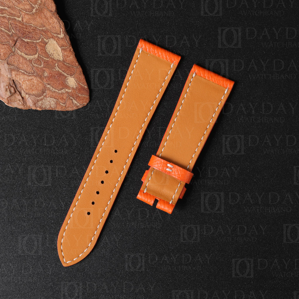 Single wrap epsom leather watch strap for Hermes (Multi-colors) 12 Custom handmade single tour replacement Epsom leather sport band watchband for Hermes Cape Cod Heure H leather strap (2)