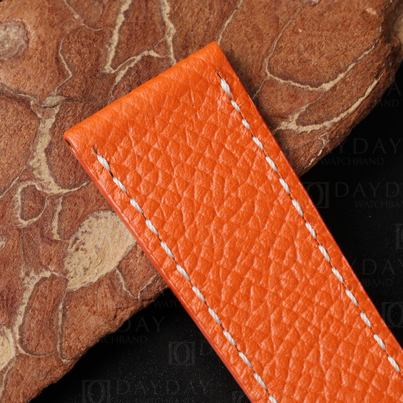 Custom handmade single tour replacement Epsom leather sport band watchband for Hermes Cape Cod Heure H leather strap (3)