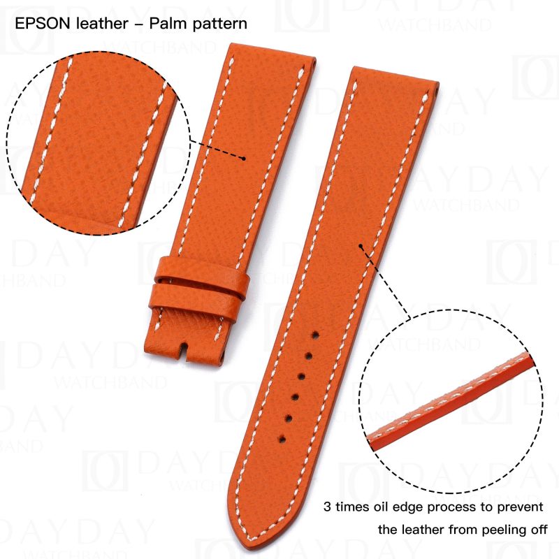 Custom handmade single tour replacement sport band watchband for Hermes Cape Cod Heure H leather strap