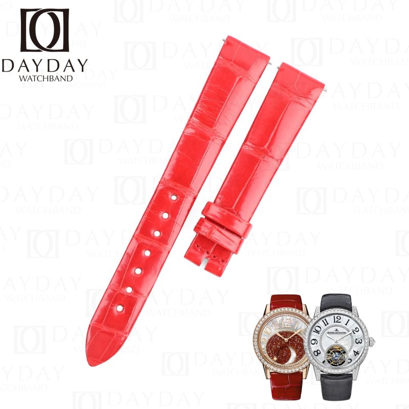 Custom orange Alligator Leather watch strap for Jaeger-LeCoultre Rendez Vous - replacement watch band for sale