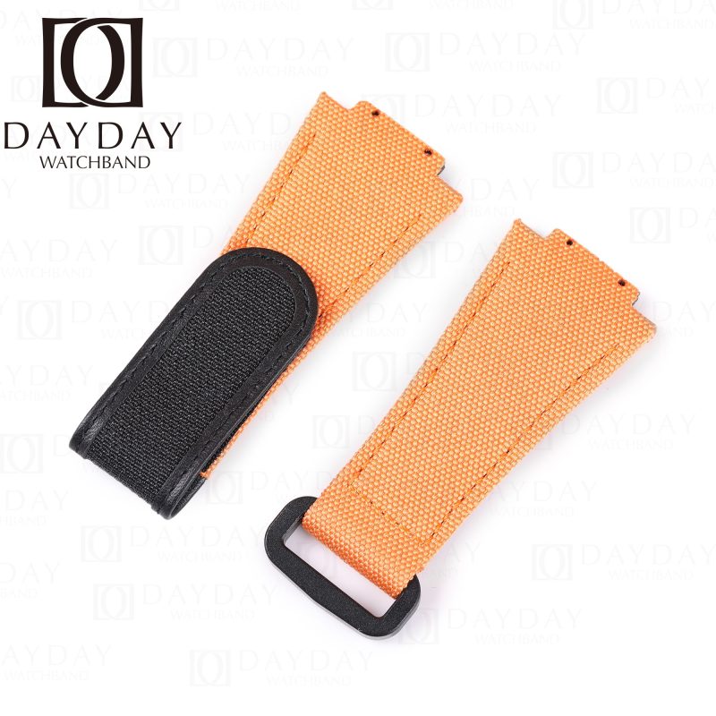 Custom orange velcro watch bands for Hublot 647 Spirit of Big Bang Moonphase