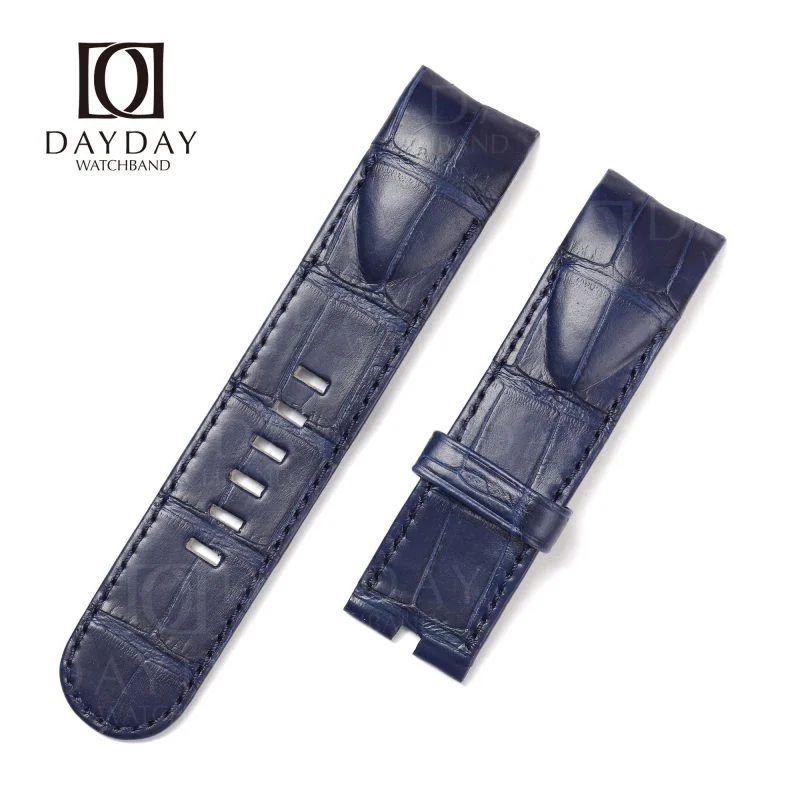 Custom replacement Blue alligator leather watchbands for Corum admirals cup straps aftermarket