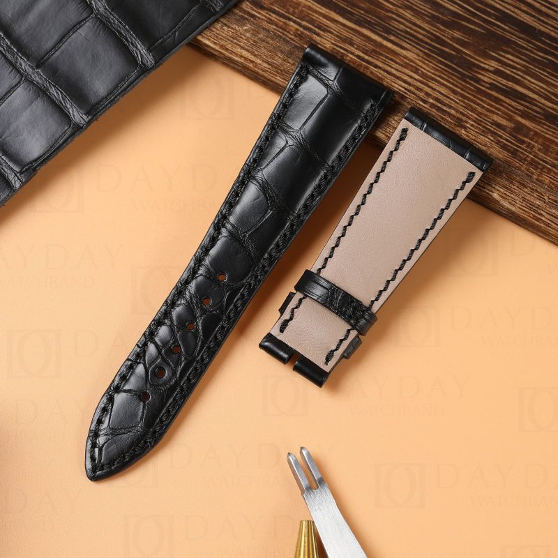 Custom replacement ailligator leather watch band for Breguet Tradition strap