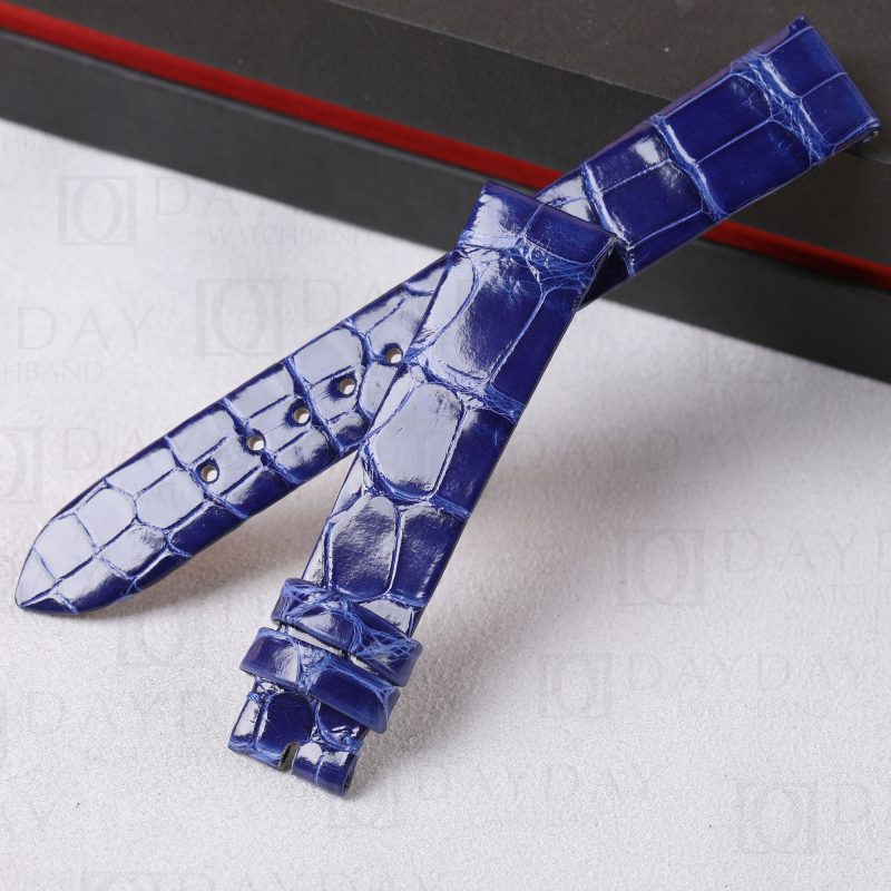 Custom replacement blue alligator leather watch bands for sale Jaeger Lecoultre JLC Rendez-Vous Reverso straps