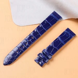 Custom replacement blue alligator leather watch bands for sale Jaeger Lecoultre JLC Rendez-Vous Reverso straps