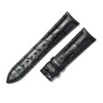 Custom replacement black alligator leather watchbands for Jaeger LeCoultre JLC Rendez-Vous Reverso straps