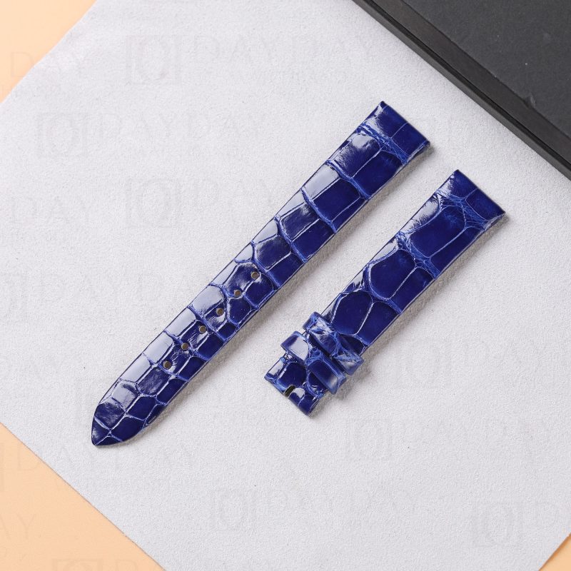 Custom replacement blue alligator leather watch bands for sale Jaeger Lecoultre JLC Rendez-Vous Reverso straps