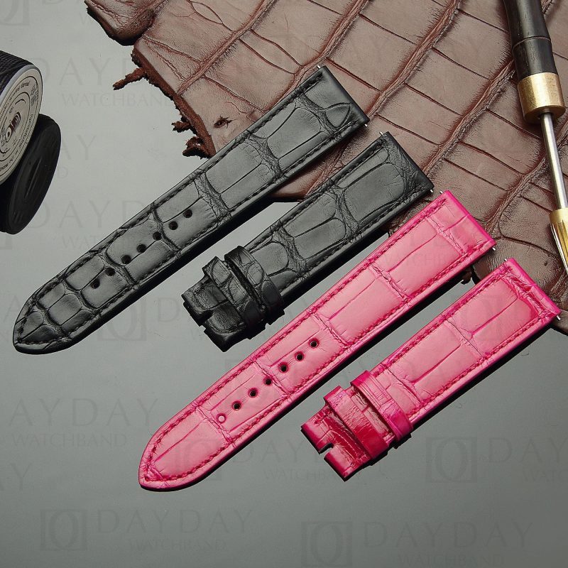 Custom single tour alligator leather strap replacement for Hermes Cape cod Heure H single watchbands