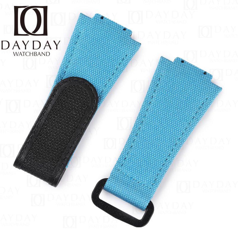 Custom velcro light blue watch band for Hublot 647 Spirit of Big Bang Moonphase
