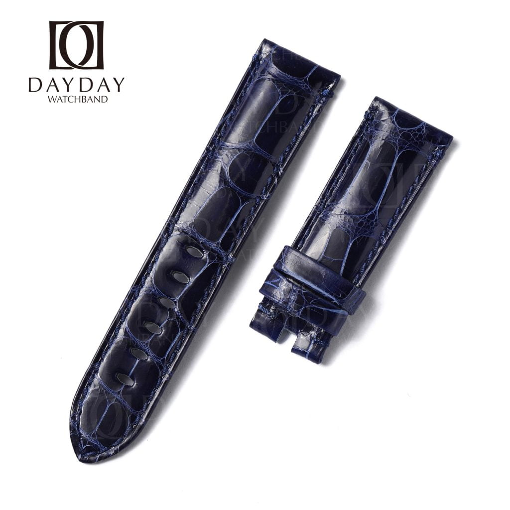 Handmade Alligator Crocodile Blue leather straps for Panerai replacement watch band
