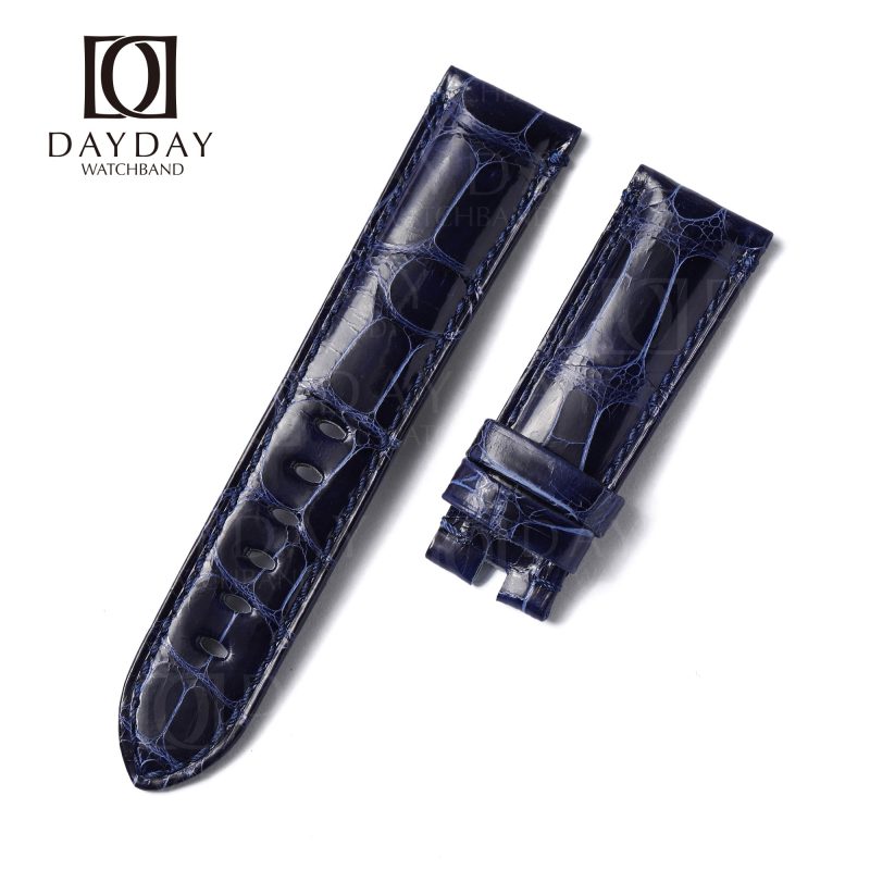 Handmade Alligator Crocodile Blue leather straps for Panerai replacement watch band