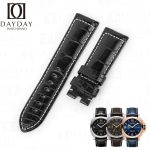 Handmade Alligator Crocodile black leather straps for Panerai replacement watch band
