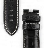 Handmade Alligator Crocodile black leather strap for Panerai replacement watchbands