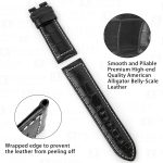 Handmade Alligator Crocodile black leather straps for Panerai replacement watchbands