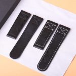Handmade Black Leather Straps for Oris Aviation BC4 watchbands 20mm 21mm 22mm