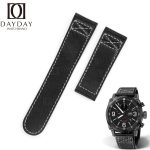 Handmade Black Leather Strap for Oris Aviation BC4 watchband 20mm 21mm 22mm