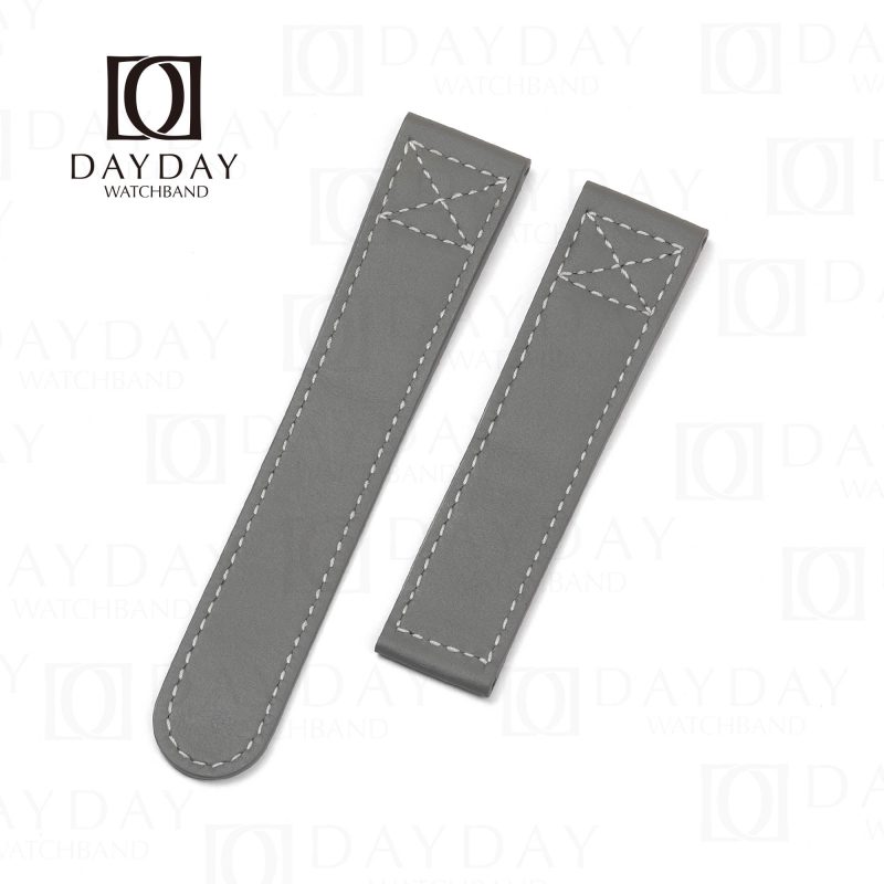 Handmade Grey Leather Strap for Oris Aviation BC4 watch band 20mm 21mm 22mm