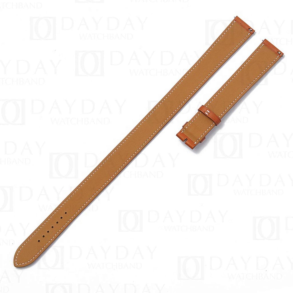 Hermes Cape Cod, Heure H, Arceau Double wrap calfskin leather watch straps handmade replacement band for sale