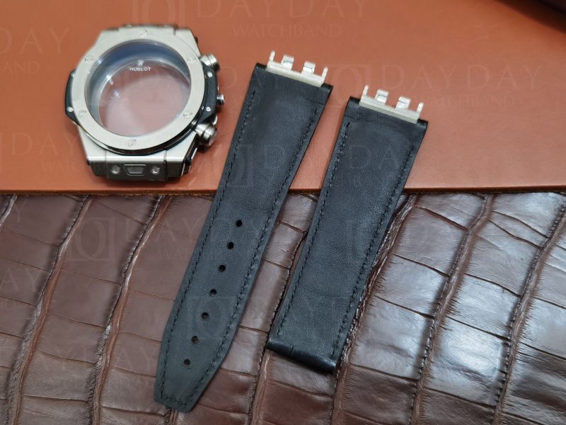 Hublot Big Bang Unico one click quick change replacement black alligator leather watchbands for sale strap