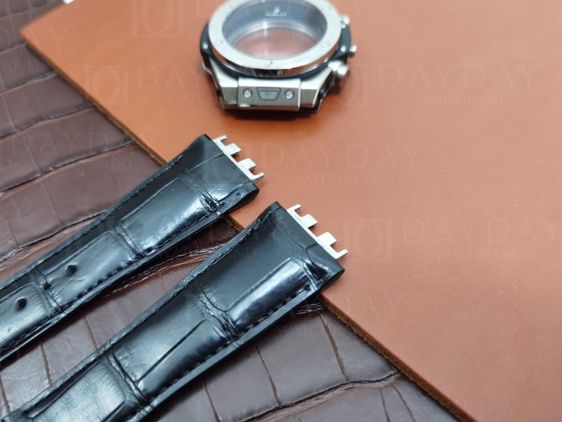 Hublot Big Bang Unico one click quick change replacement black alligator leather watchbands for sale strap