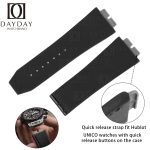 Hublot Big Bang Unico one click quick change replacement black alligator leather watch bands for sale straps
