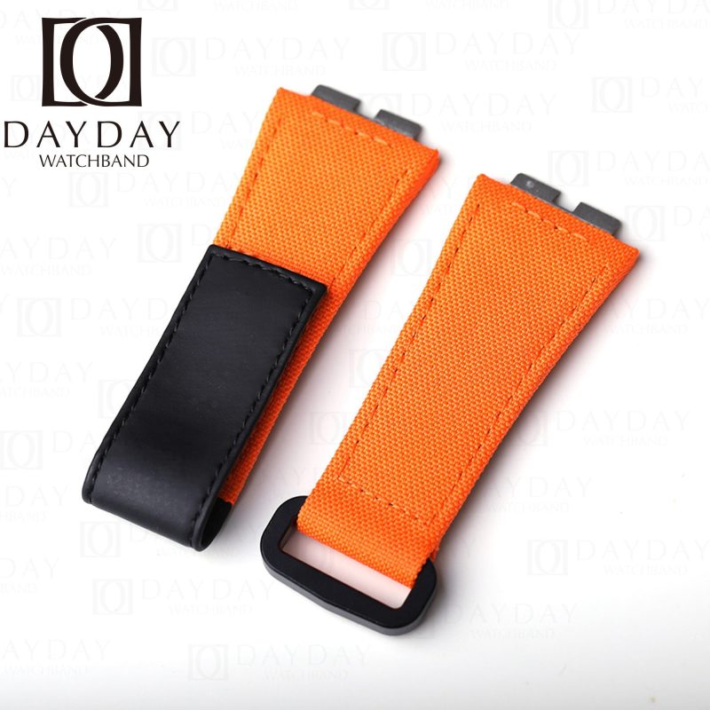 Orange velcro watch straps for Hublot big bang 411