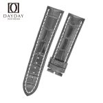 Personalized grey handmade real crocodile leather watch bands replacement for Breitling Bentley Navitimer Superocean luxury watch
