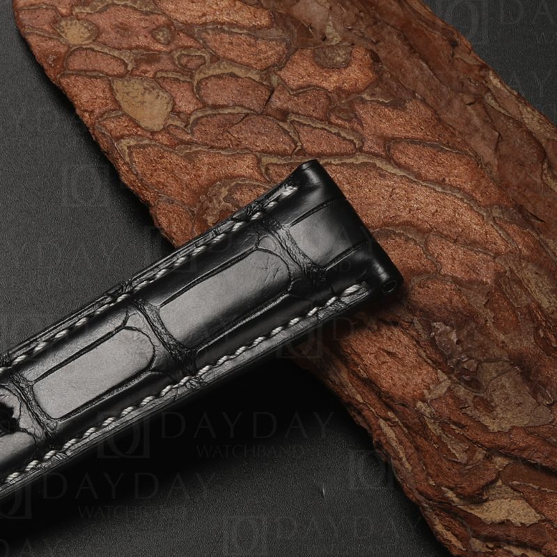 black crocodile leather watch band replacement for Panerai