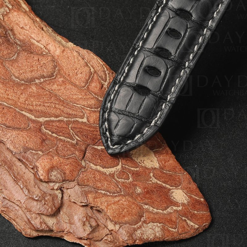 daydaywatchband black crocodile leather watch band replacement handmade for Panerai
