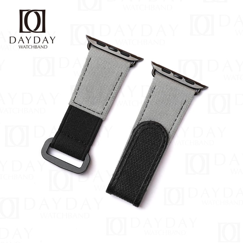 Custom replacement Apple straps Grey canvas nylon watch bands for Apple straps