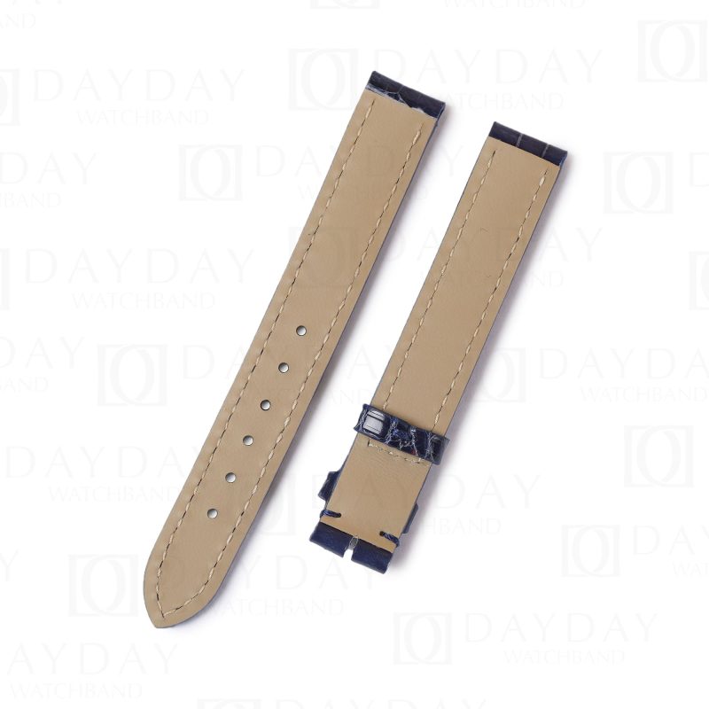 Custom replacement alligator dark blue watch straps for Cartier Must Colisée watchband