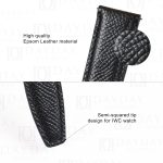 Black replacement leather watch band strap for IWC Schaffhause Portugieser Portofino watch