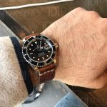 Cutsom vintage sude leather replacement watchband for Rolex Hermes Omega straps