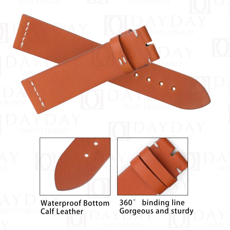 Cutsom vintage sude leather replacement watchband for Rolex Hermes Omega straps