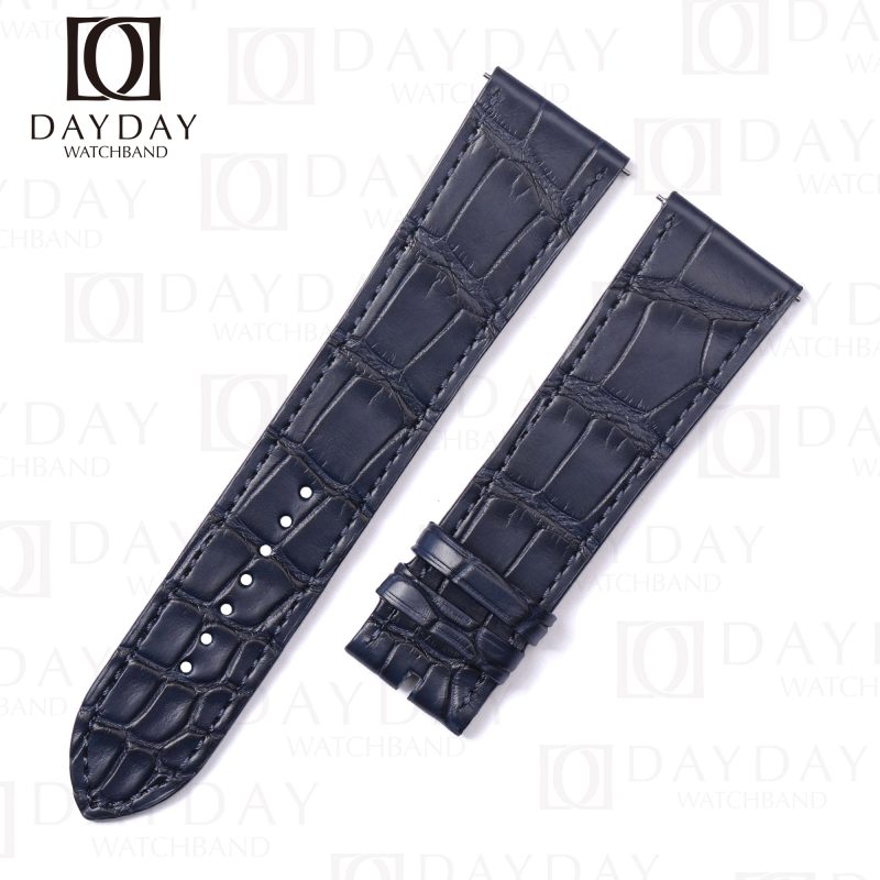 Best Alligator leatehr single tour Dark Blue leather strap replacement for Hermes Cape cod Heure H single watch band