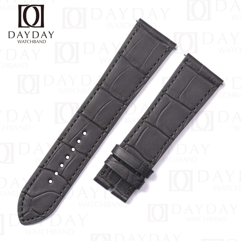 Best Alligator leatehr single tour Dark Gray leather strap replacement for Hermes Cape cod Heure H single watch band